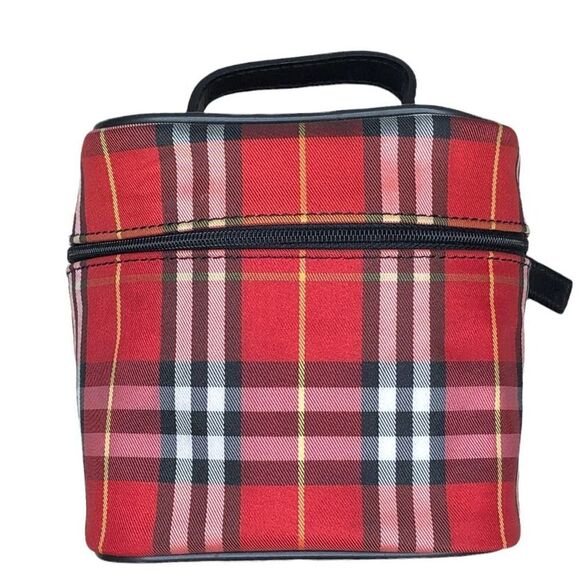 Burberry London Housecheck Red Canvas Vanity Bag - Picture 1 of 6